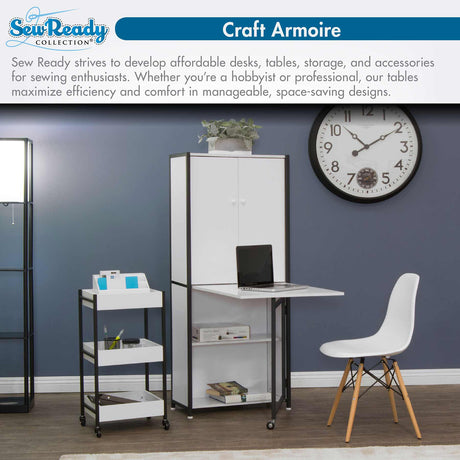 Studio Design Multi-Use Craft Armoire Elite Charcoal / White