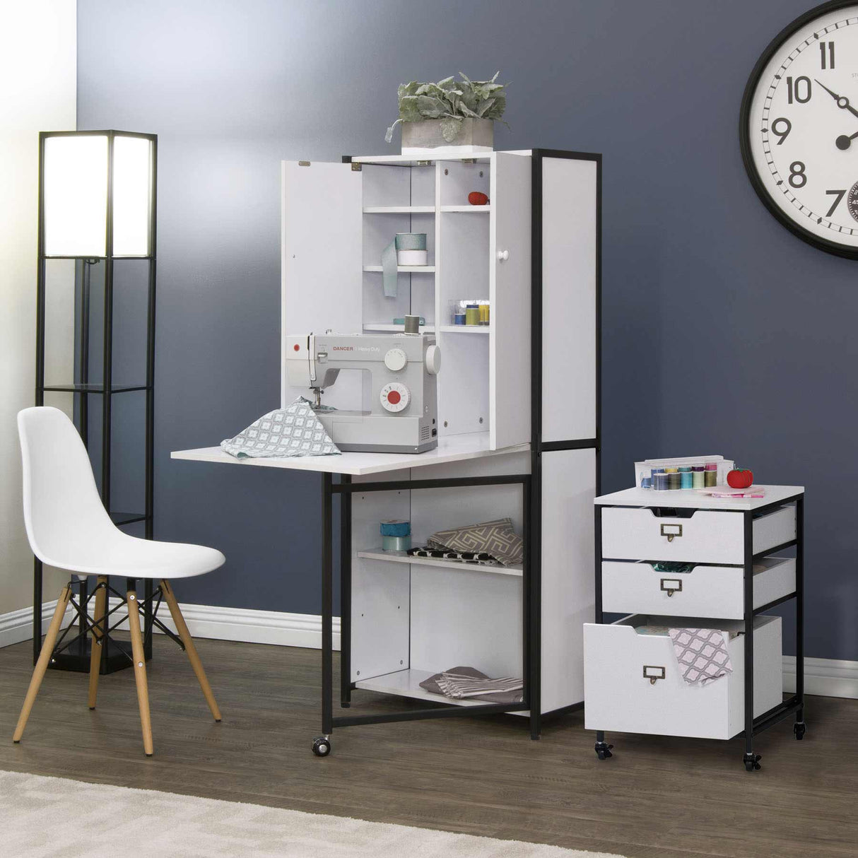 Studio Design Multi-Use Craft Armoire Elite Charcoal / White