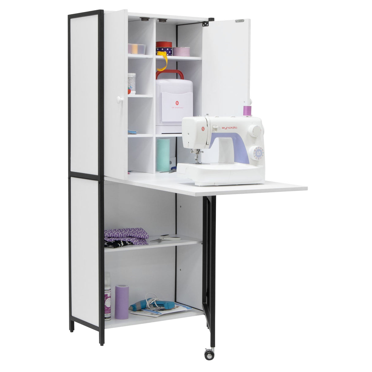 Studio Design Multi-Use Craft Armoire Elite Charcoal / White