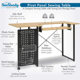 Studio Design Pivot Panel Sewing Table Ashwood Graphite