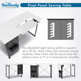Studio Design Pivot Panel Sewing Table White / Graphite
