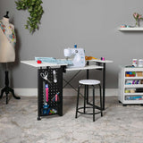 Studio Design Pivot Panel Sewing Table White / Graphite