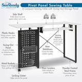 Studio Design Pivot Panel Sewing Table White / Graphite