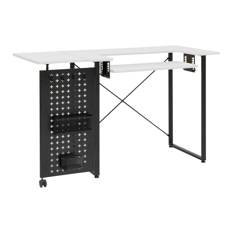 Studio Design Pivot Panel Sewing Table White / Graphite