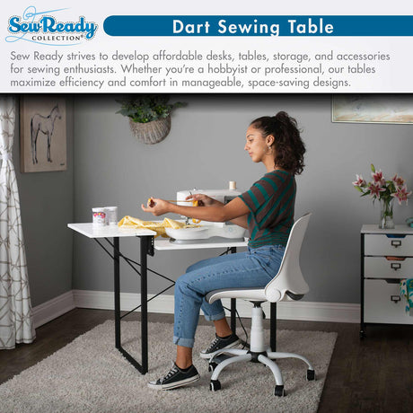 Studio Design Dart Sewing Table Graphite / White