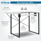 Studio Design Dart Sewing Table Graphite / White