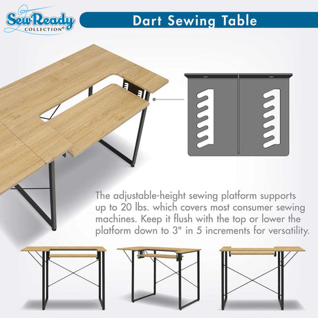 Studio Design Dart Sewing Table Graphite / Ashwood