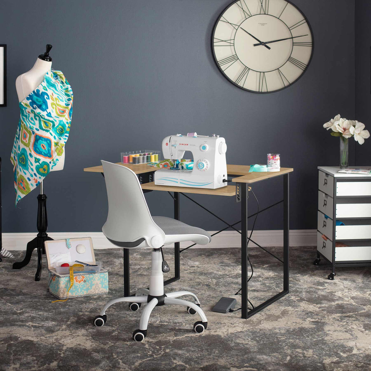 Studio Design Dart Sewing Table Graphite / Ashwood