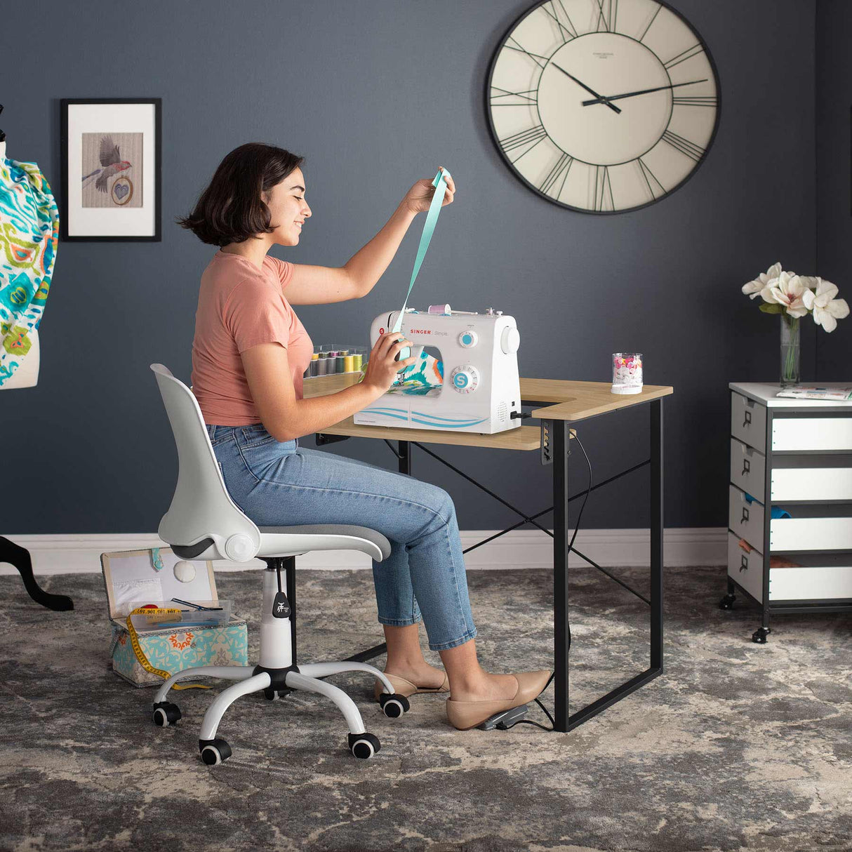 Studio Design Dart Sewing Table Graphite / Ashwood