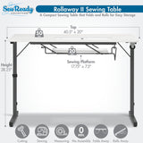 Studio Design Rollaway II Sewing Table Black / White