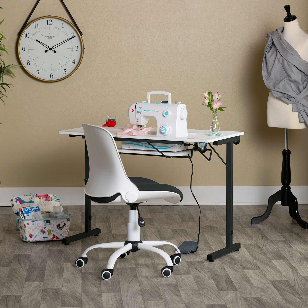 Studio Design Rollaway II Sewing Table Black / White
