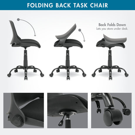 Studio Design Folding Back Task Chair Black