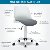 Studio Design Folding Back Task Chair White Grey