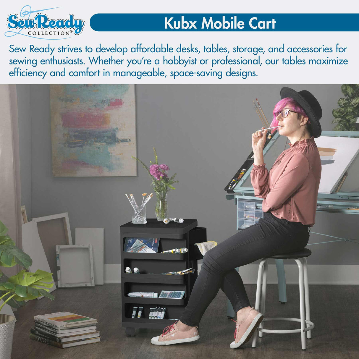 Studio Design KUBX Mobile Storage Cart Black