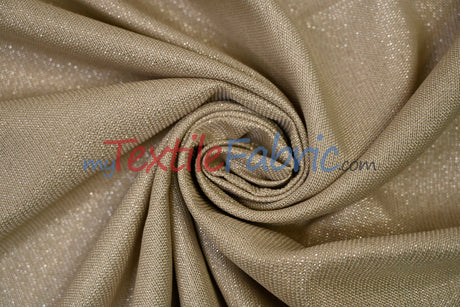 Metallic Vintage Linen Polyester Fabric - Imitation Burlap, Metallic Foil Vein, 58/60" Width (1 Yard)