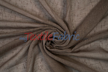 Swiss Sheer Sheer Polyester Fabric - Linen-Look Sheer Drapery, 130" Wide, White (1 Yard)
