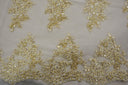 Camilla Embroidery Polyester Fabric - Flower Embroidery With Sequins, Sheer Bridal Lace, 52" Width (1 Yard)