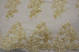Camilla Embroidery Polyester Fabric - Flower Embroidery With Sequins, Sheer Bridal Lace, 52" Width (1 Yard)