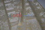 Religious Cross Brocade 100 Percent Polyester Fabric - Elegant Cross Motif, 60" Width (1 Yard)