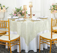 Square Sequin Taffeta Table Overlay 72x72 Ivory