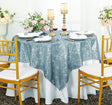 Square Sequin Table Overlay 72x72 Dusty Blue