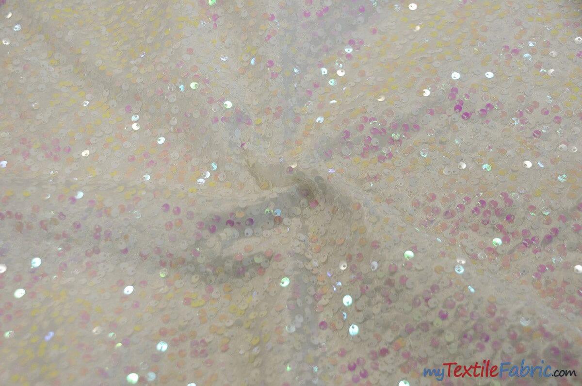 Glitz Sequins Taffeta Polyester Fabric - Raindrop Sequins, 54" Wide (1 Yard)