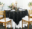 Square Sequin Taffeta Table Overlay 72x72 Black