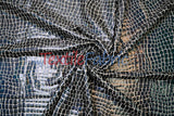 Anaconda Hologram Spandex Nylon Fabric - White Silver, White Charcoal, Holographic Foil Finish, 58/60" Width (1 Yard)