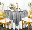 Square Sequin Table Overlay 72x72 Silver