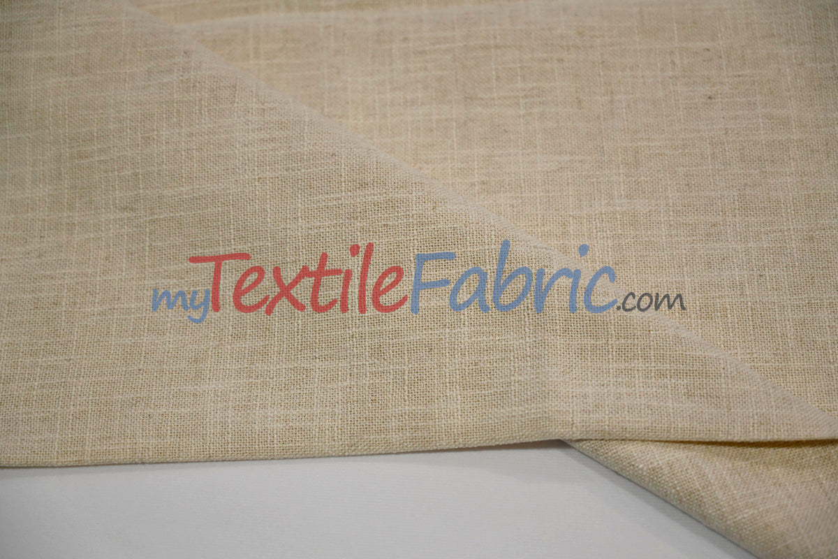Luxe Linen Fabric Polyester-Linen Blend Fabric - 60" Wide, Upholstery, Apparel, Tablecloth (1 Yard)