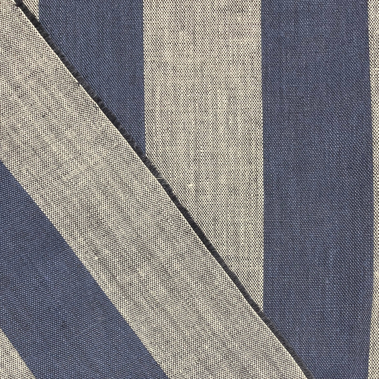 Pure Linen 3-Tone Stripe Fabric