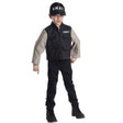 Kids SWAT team costume with black jacket and cap for role play