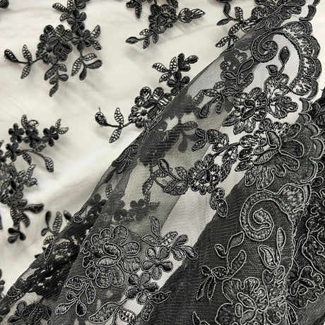 Embroidered Lace Net Mesh Bridal Fabric