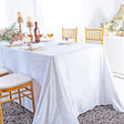 Rectangular Crushed Velvet Tablecloth 90x132 White