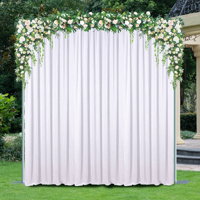 Crushed Velvet Backdrop Drape Panel 16 ft x 57 in White