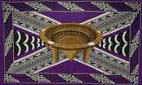 Kingdom Of Tonga Polyester Fabric - Kava Bowl All Around Border Crossing Pattern, 72" L X 45" W (1 Piece)