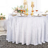 Round Ice Crushed Velvet Table Cover