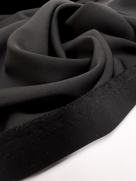Black Polyester Knitted Fabric