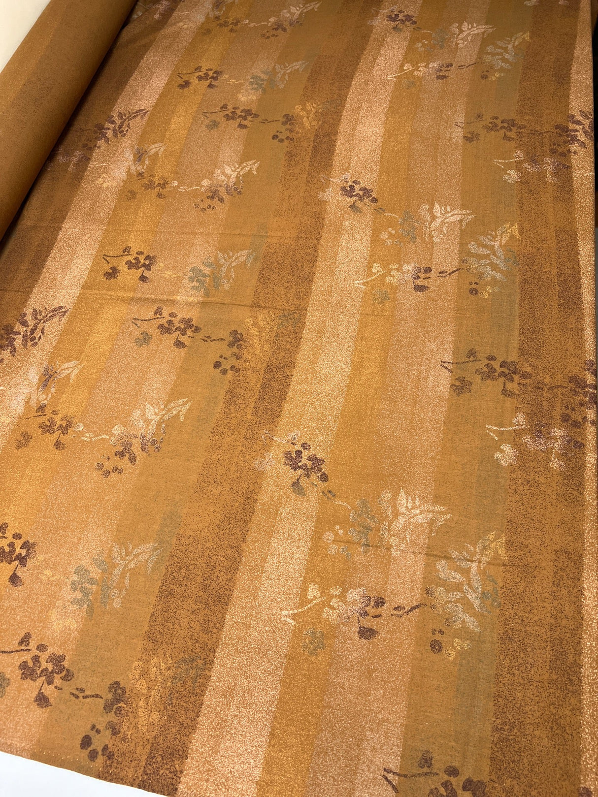 Printed Wool Fabric Brown Beige