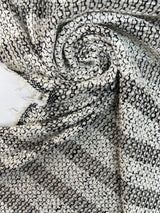 Wool Tweed Suit Fabric White Beige Black
