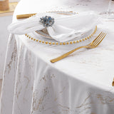 Round Holland Velvet Tablecloth 132" White
