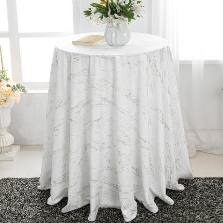 Round Velvet Tablecloth 120 Seamless White
