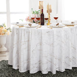 Round Holland Velvet Tablecloth 132" White
