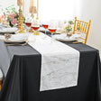 Velvet Table Runner 13x108 White