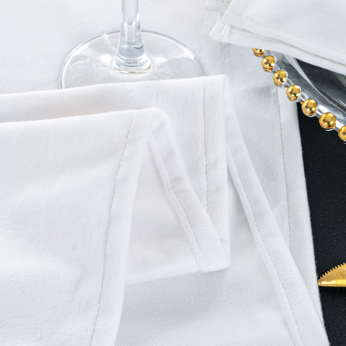 Velvet Table Runner 13x108 White