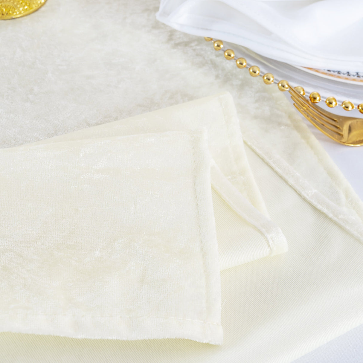 Velvet Table Runner 13x108 Ivory