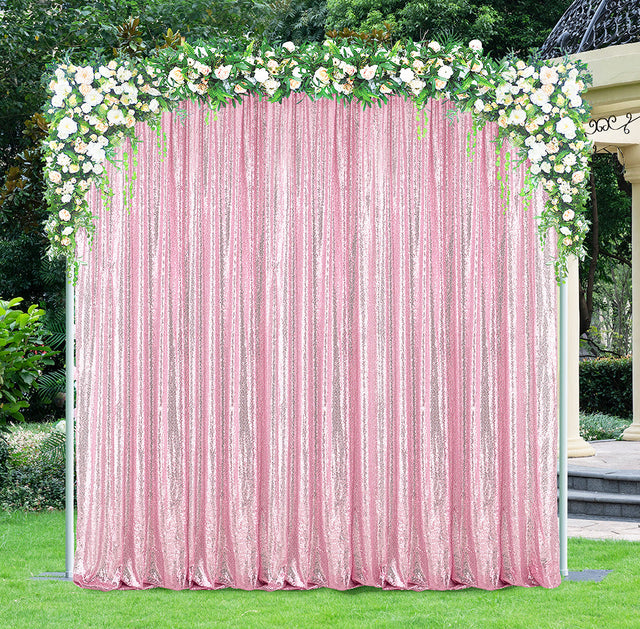 Sequin Backdrop Drape 14 ft x 52 in Pink