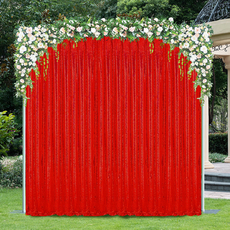 Sequin Backdrop Drape Panel 12 ft x 52 in Red