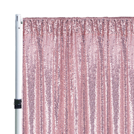 Sequin Backdrop Drape 14 ft x 52 in Blush Pink/Rose Gold