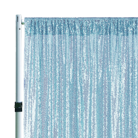Sequin Backdrop Drape 14 ft x 52 in Baby Blue